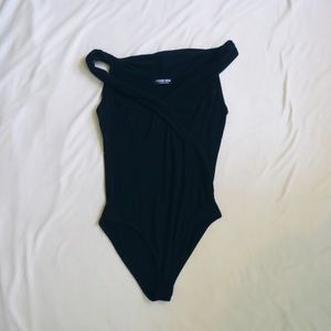 Fashion Nova Black Off the Shoulder Bodysuit